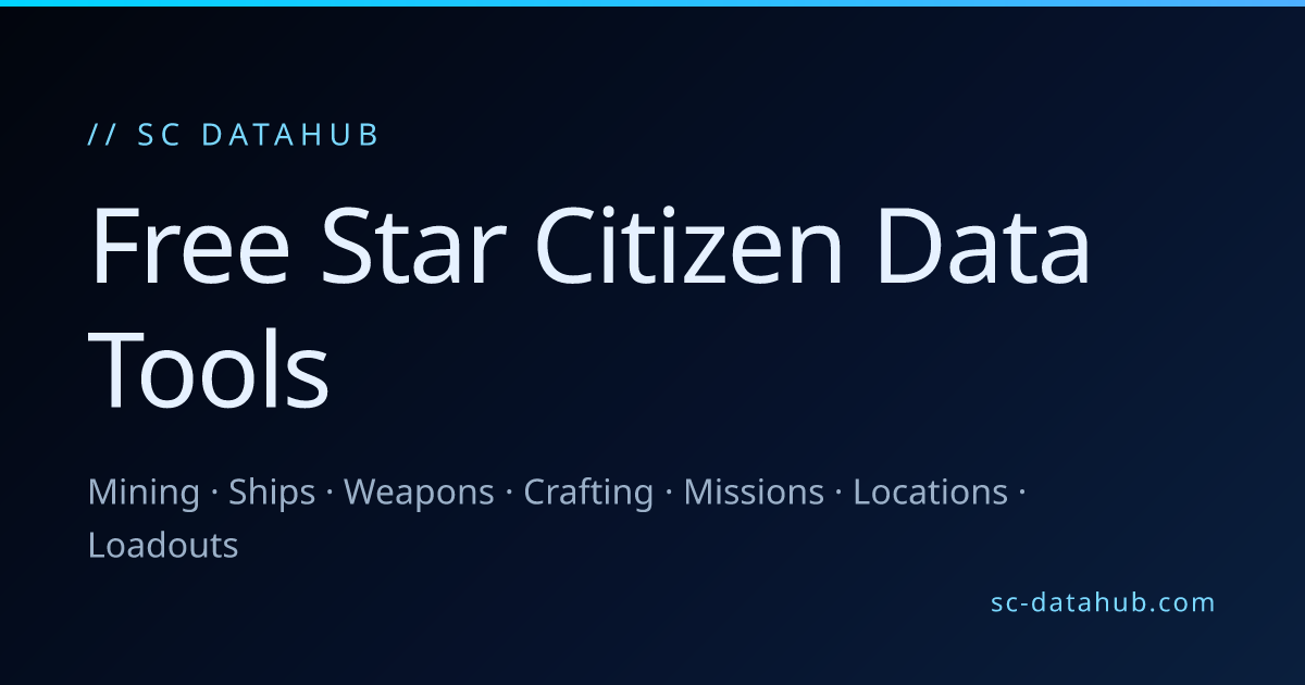 SC DataHub — Data Tools for Star Citizen